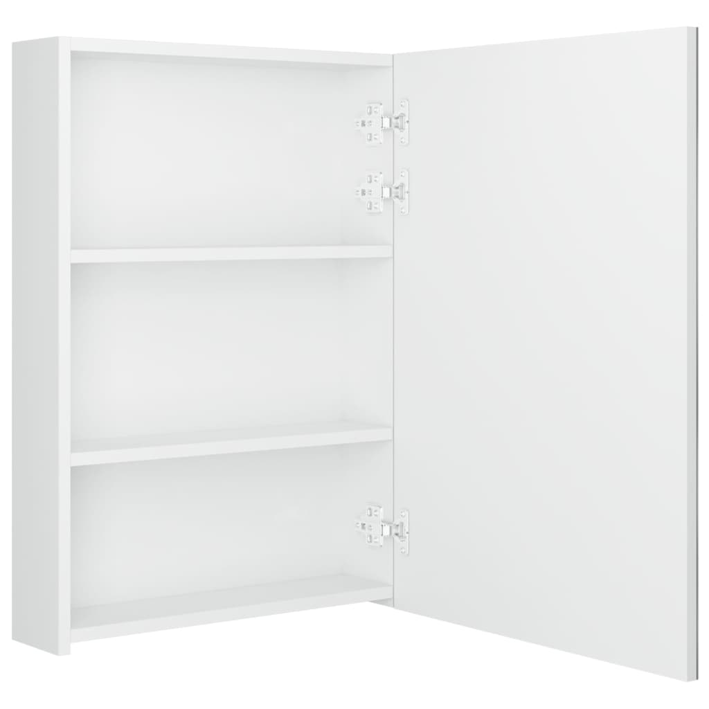 Badkamerkast Met Spiegel En Led 50 x 13 x 70 cm Glanzend wit