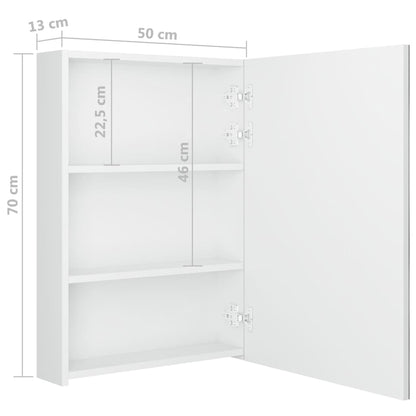 Badkamerkast Met Spiegel En Led 50 x 13 x 70 cm Glanzend wit