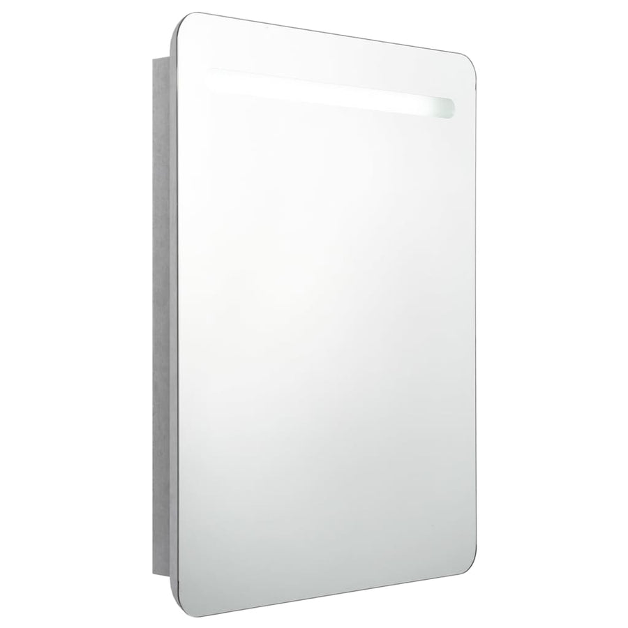 Badkamerkast Met Spiegel En Led 60Xx80 Cm Betongrijs