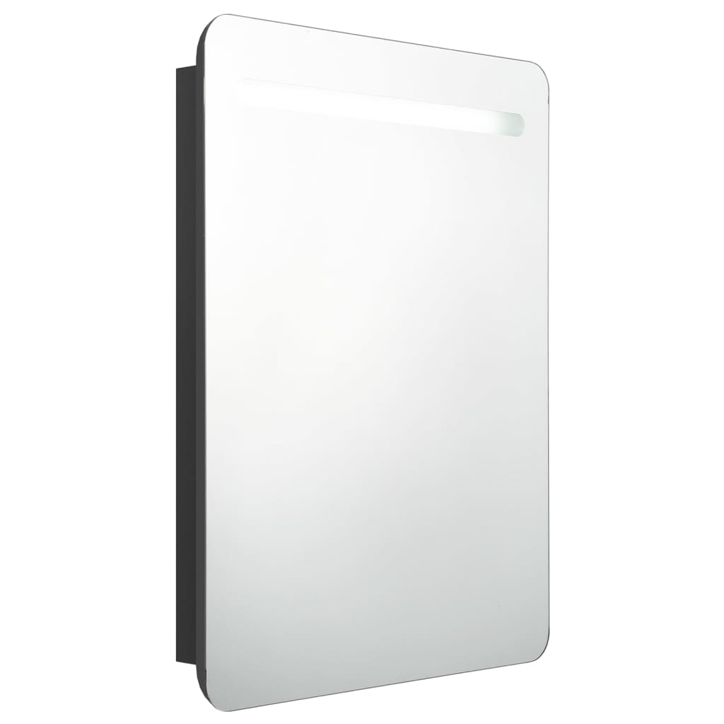 Badkamerkast Met Spiegel En Led 60Xx80 Cm Zwart