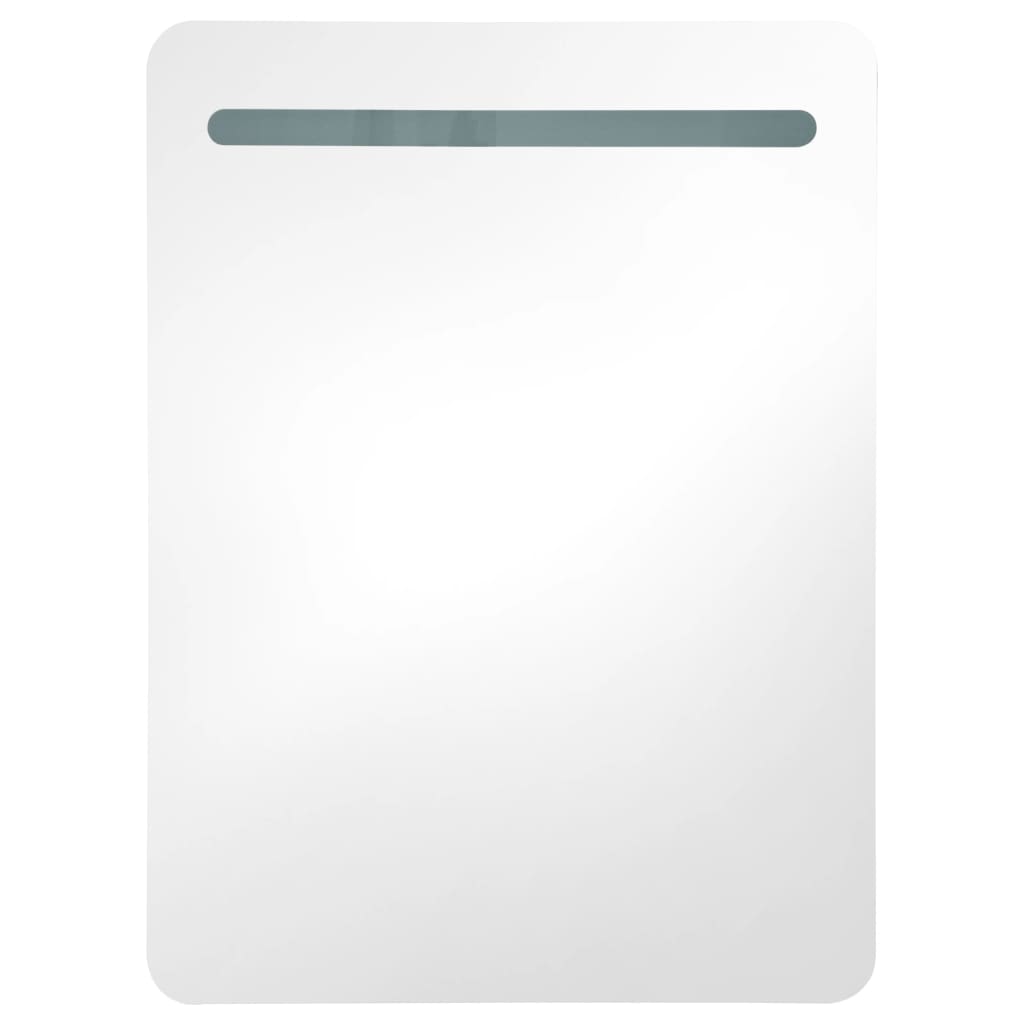 Badkamerkast Met Spiegel En Led 60Xx80 Cm Zwart