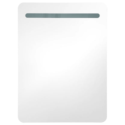 Badkamerkast Met Spiegel En Led 60Xx80 Cm Zwart