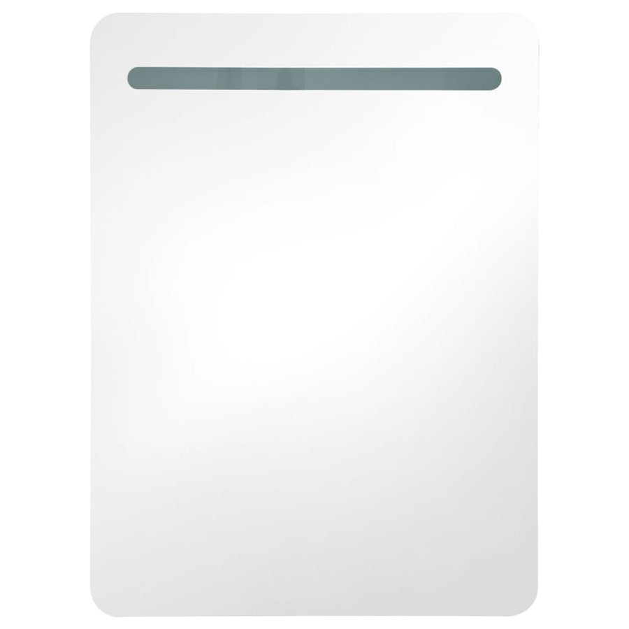 Badkamerkast Met Spiegel En Led 60Xx80 Cm Zwart