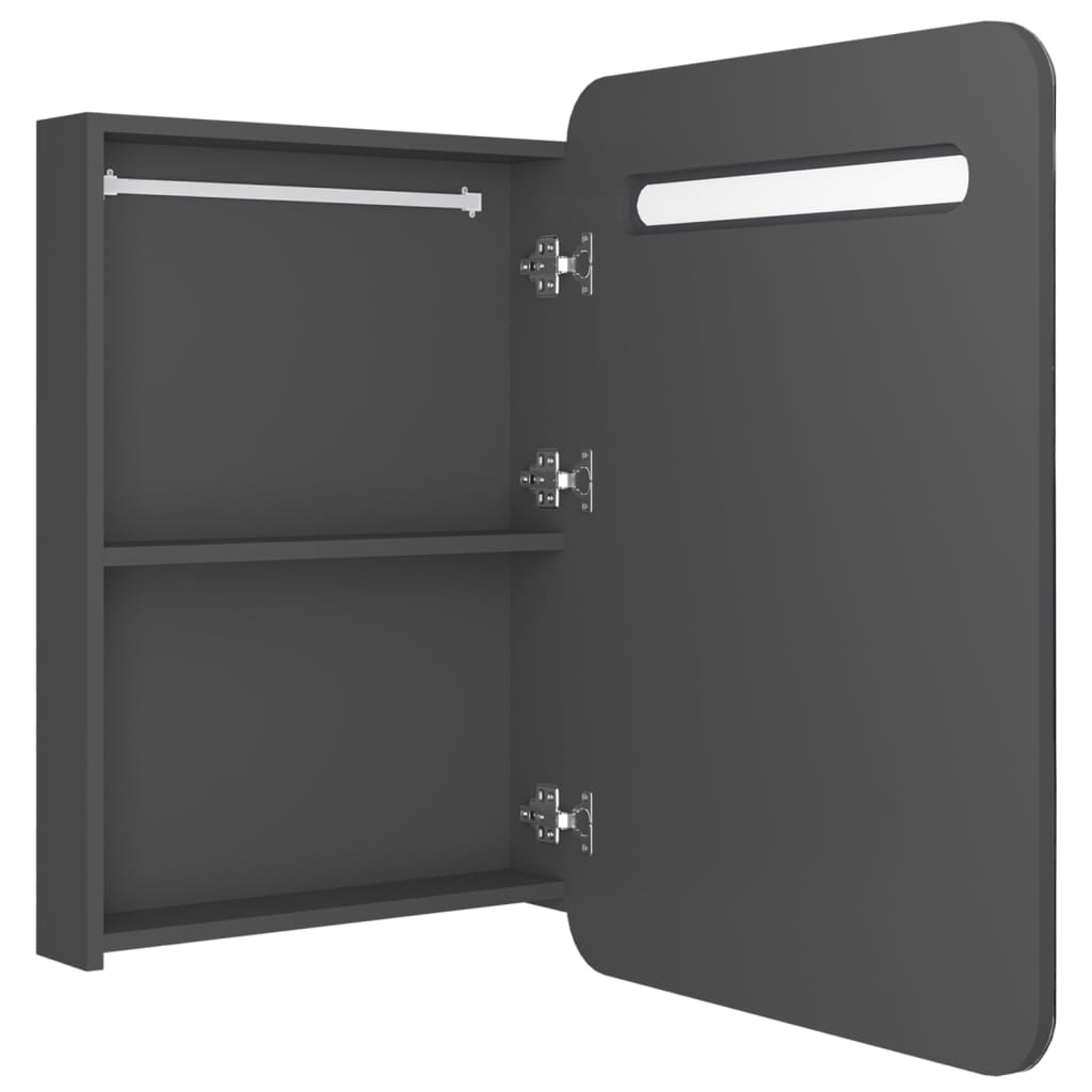 Badkamerkast Met Spiegel En Led 60Xx80 Cm Grijs