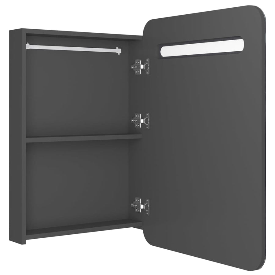 Badkamerkast Met Spiegel En Led 60Xx80 Cm Grijs