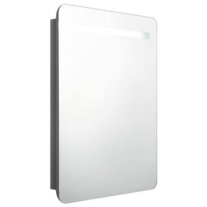 Badkamerkast Met Spiegel En Led 60Xx80 Cm Glanzend grijs