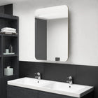 Bathroom cabinet with mirror and LED 60x11x80 cm oak-colored