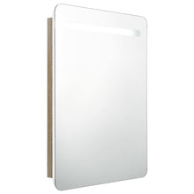 Badkamerkast Met Spiegel En Led 60Xx80 Cm Kleurig Wit en eiken