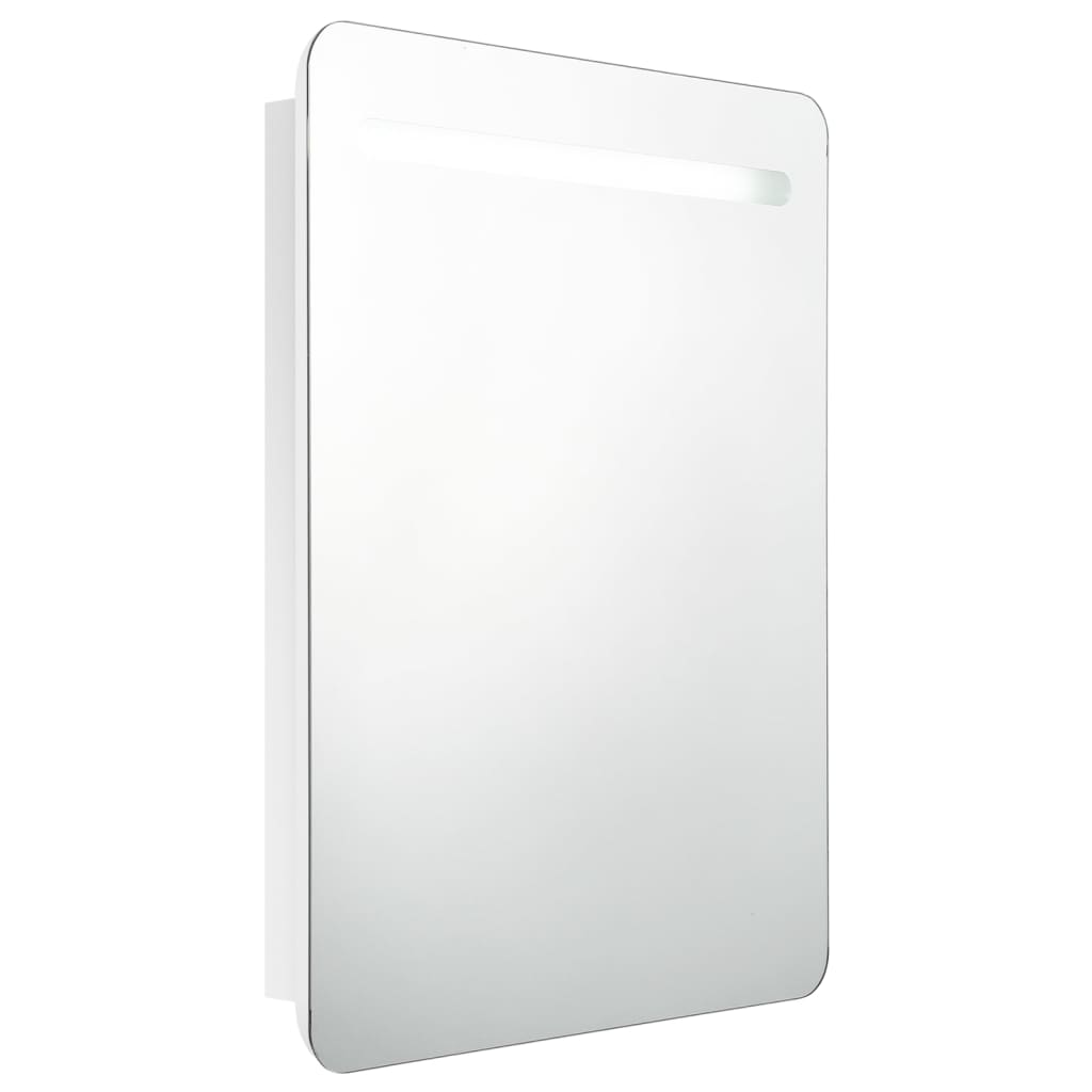 Badkamerkast Met Spiegel En Led 60Xx80 Cm Glanzend wit