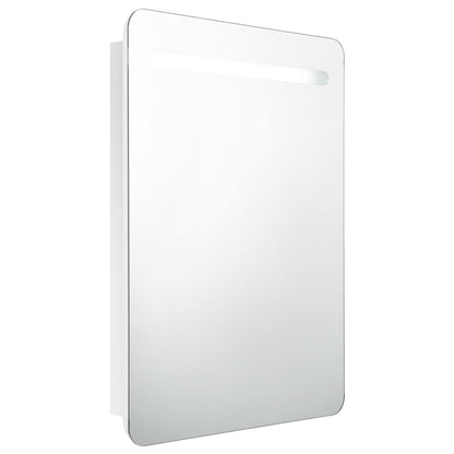 Badkamerkast Met Spiegel En Led 60Xx80 Cm Glanzend wit