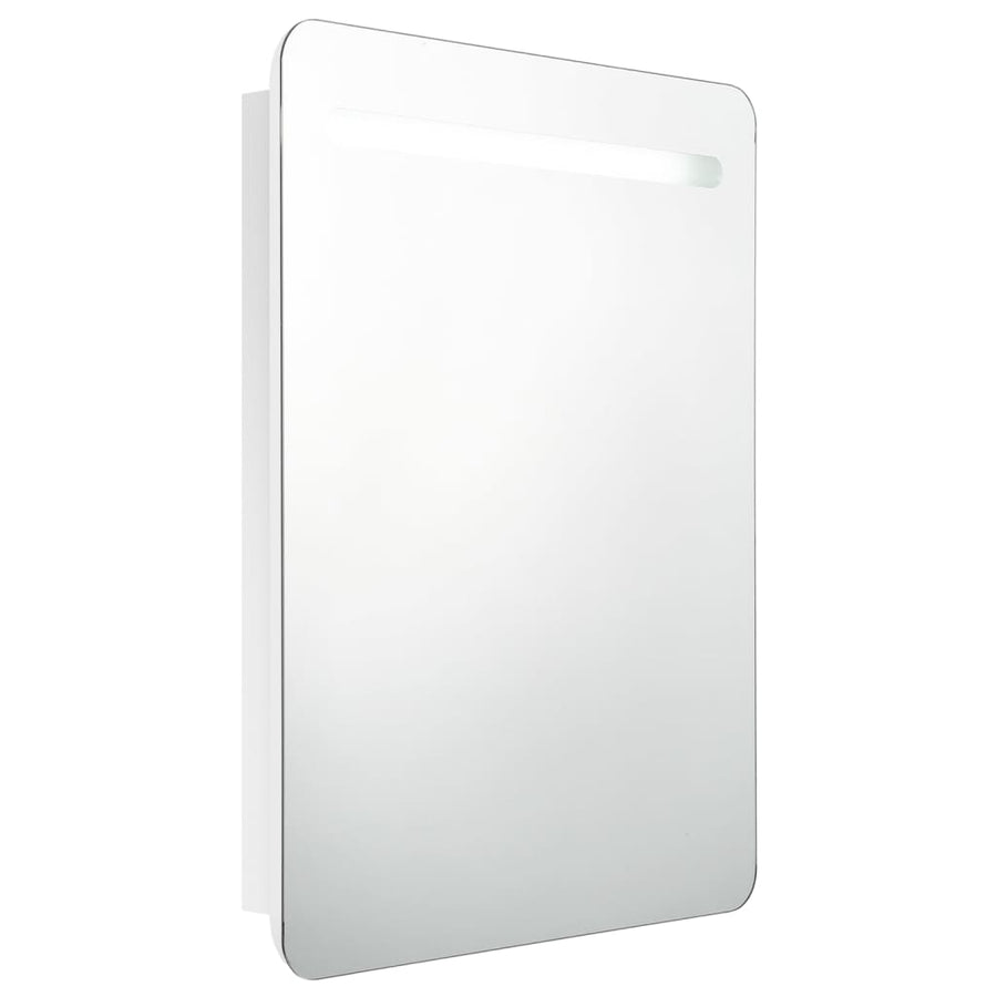 Badkamerkast Met Spiegel En Led 60Xx80 Cm Glanzend wit