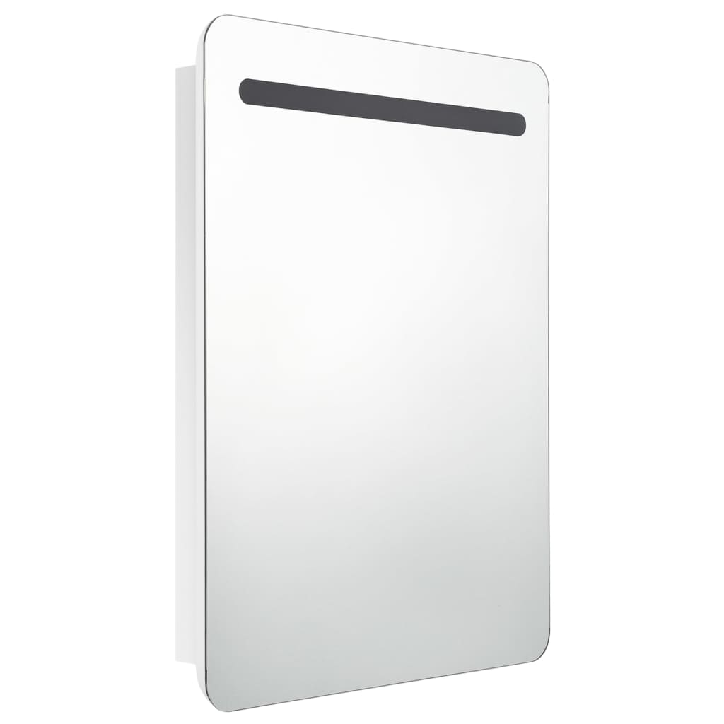 Badkamerkast Met Spiegel En Led 60Xx80 Cm Glanzend wit
