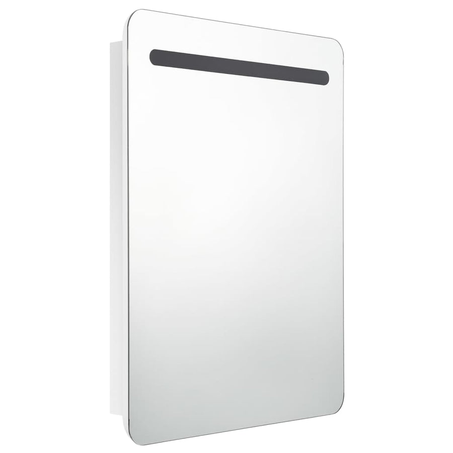 Badkamerkast Met Spiegel En Led 60Xx80 Cm Glanzend wit