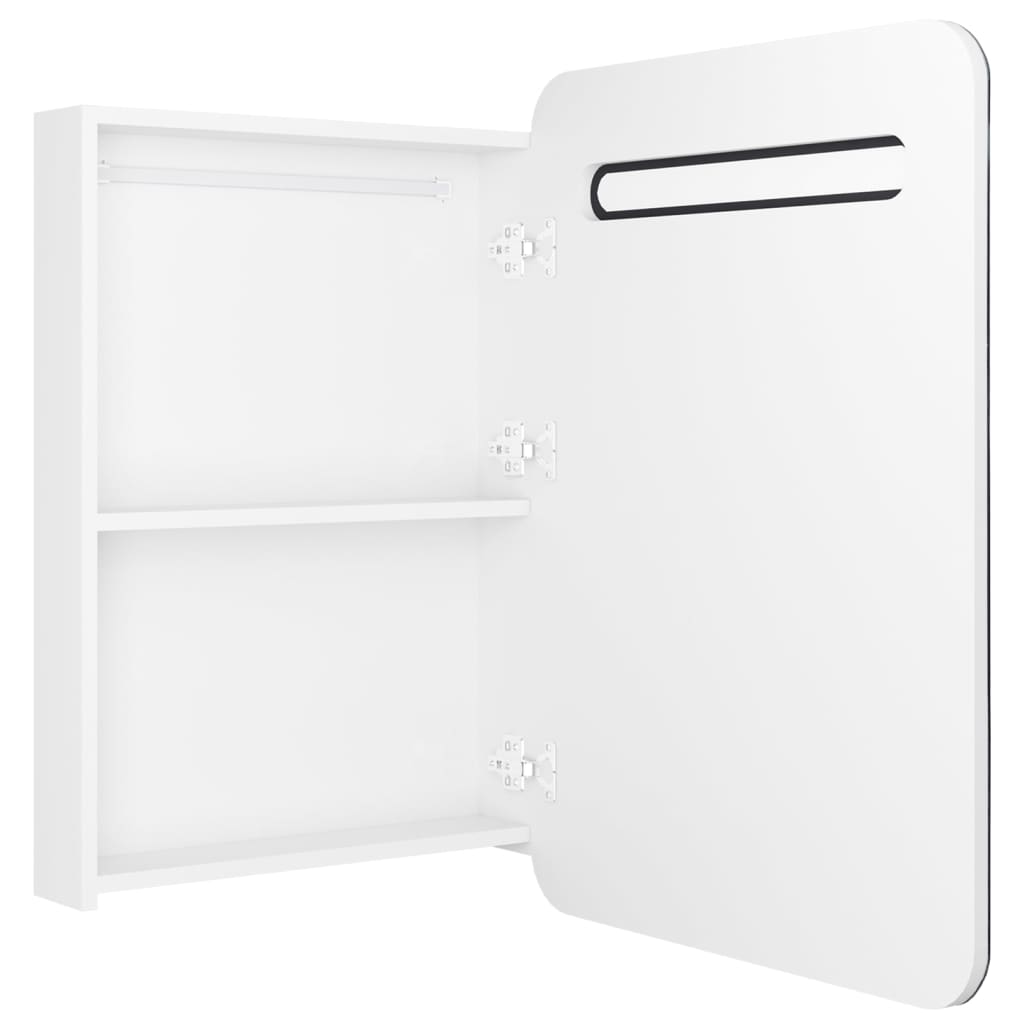 Badkamerkast Met Spiegel En Led 60Xx80 Cm Glanzend wit