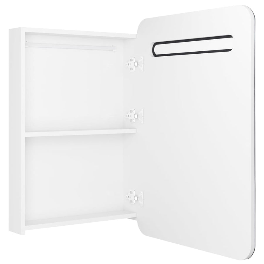 Badkamerkast Met Spiegel En Led 60Xx80 Cm Glanzend wit