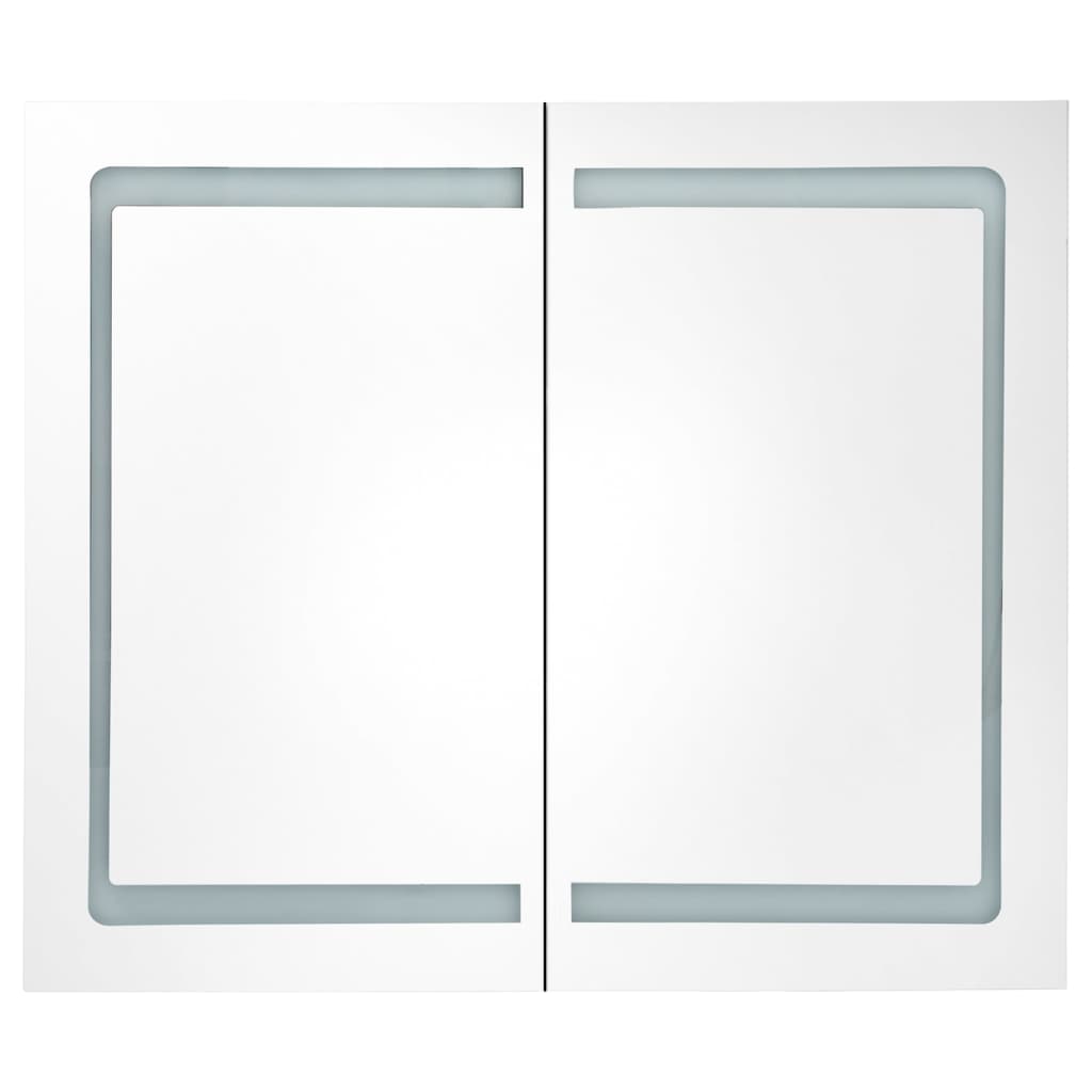Badkamerkast met spiegel en LED 80x12x68 cm betongrijs
