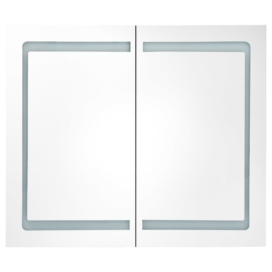 Badkamerkast met spiegel en LED 80x12x68 cm betongrijs