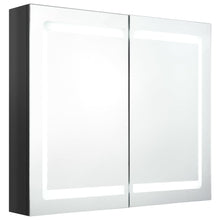 Badkamerkast Met Spiegel En Led 80X2X68 Cm Glanzend zwart