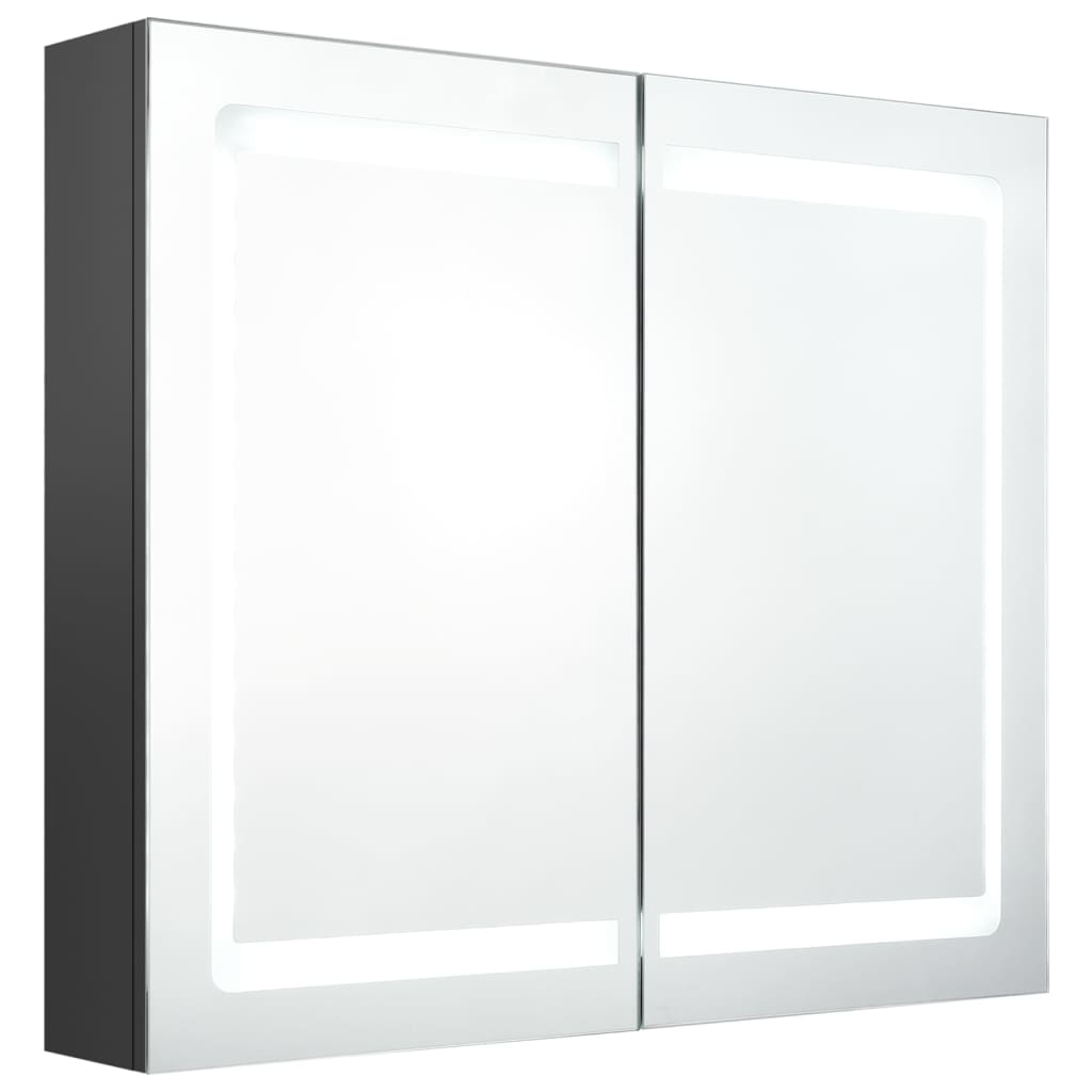 Badkamerkast Met Spiegel En Led 80X2X68 Cm Grijs