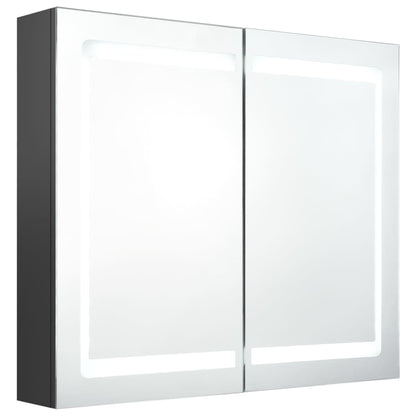 Badkamerkast Met Spiegel En Led 80X2X68 Cm Grijs
