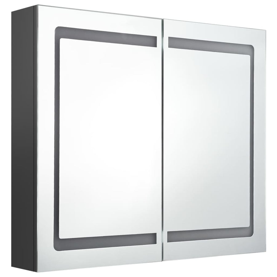 Badkamerkast Met Spiegel En Led 80X2X68 Cm Grijs