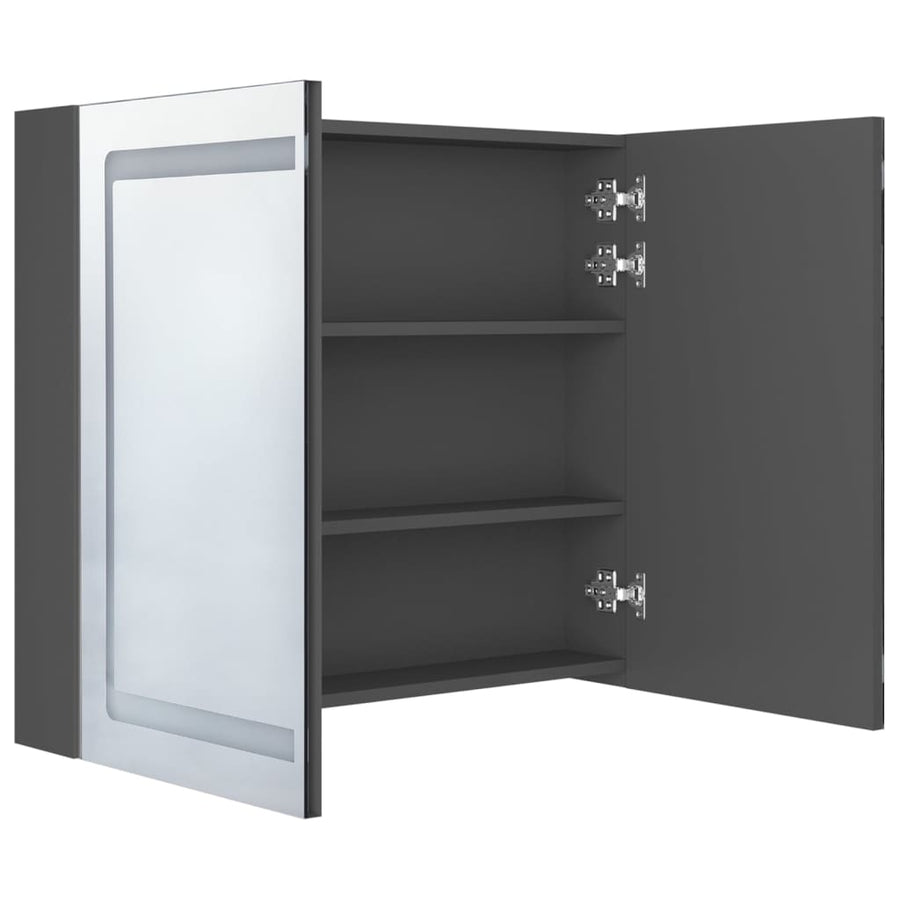 Badkamerkast Met Spiegel En Led 80X2X68 Cm Grijs