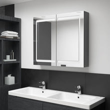 Badkamerkast Met Spiegel En Led 80X2X68 Cm Grijs