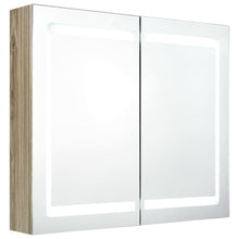 Badkamerkast Met Spiegel En Led 80X2X68 Cm Kleurig Eiken