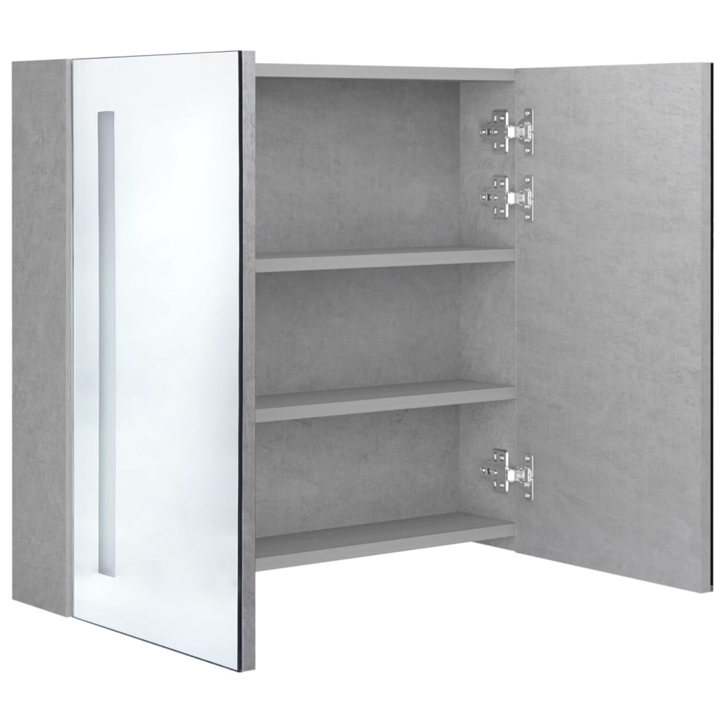 Badkamerkast Met Spiegel En Led 62 x 14 x 60 cm Betongrijs
