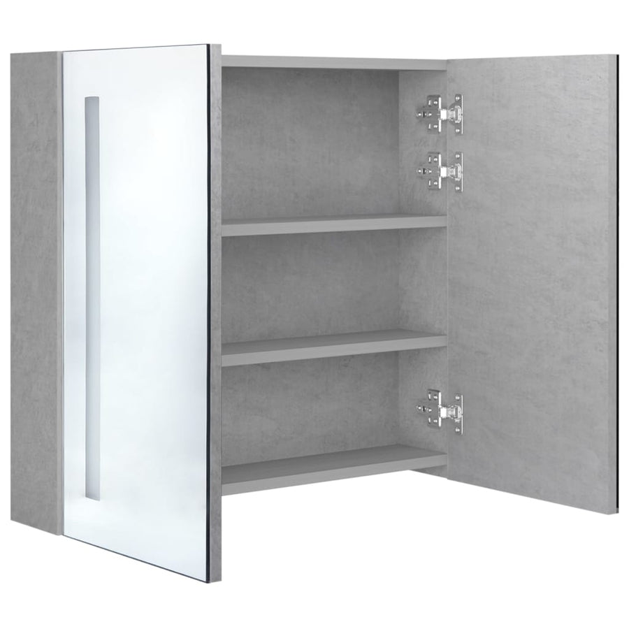Badkamerkast Met Spiegel En Led 62 x 14 x 60 cm Betongrijs