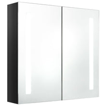 Badkamerkast Met Spiegel En Led 62 x 14 x 60 cm Glanzend zwart