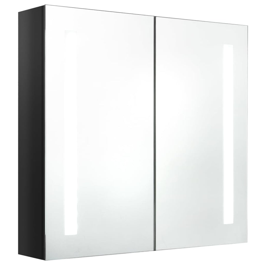 Badkamerkast Met Spiegel En Led 62 x 14 x 60 cm Glanzend zwart