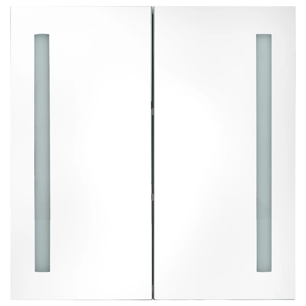 Badkamerkast Met Spiegel En Led 62 x 14 x 60 cm Glanzend zwart