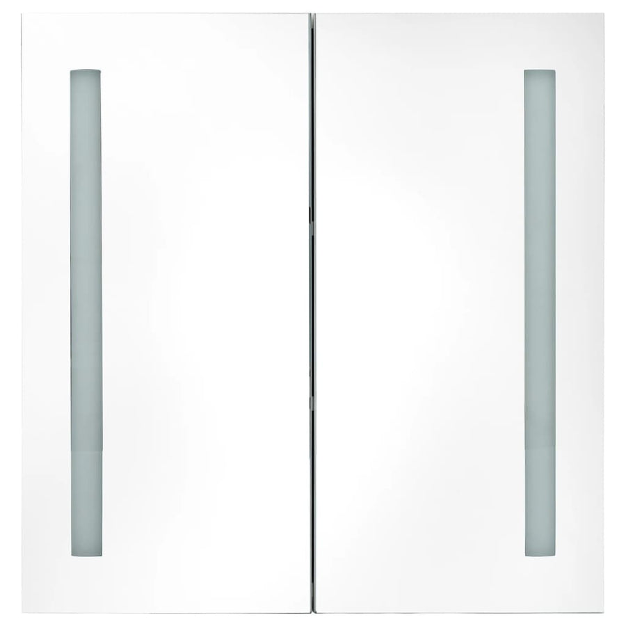 Badkamerkast Met Spiegel En Led 62 x 14 x 60 cm Glanzend zwart