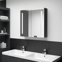 Badkamerkast Met Spiegel En Led 62 x 14 x 60 cm Glanzend zwart