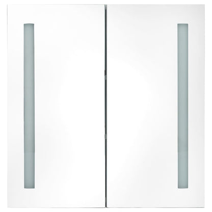 Badkamerkast Met Spiegel En Led 62X14X60 Cm Grijs 62 x 14 x 60 cm