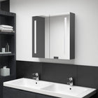 Badkamerkast spiegel LED 62x14x60 cm grijs
