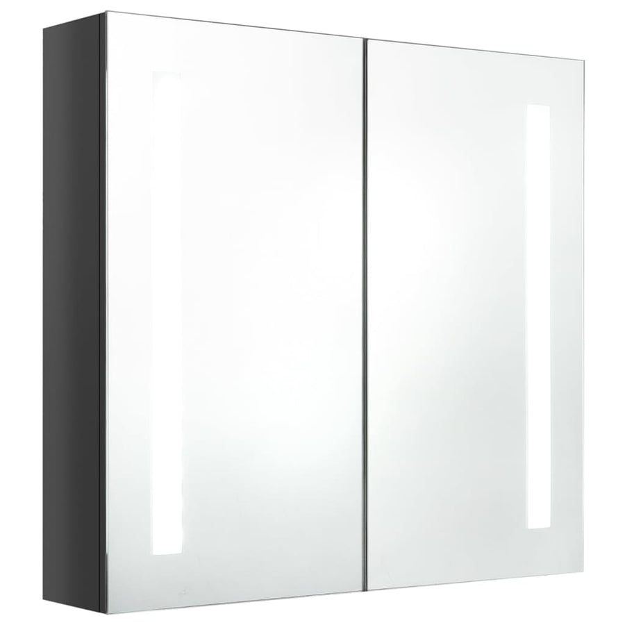 Badkamerkast Met Spiegel En Led 62 x 14 x 60 cm Glanzend grijs