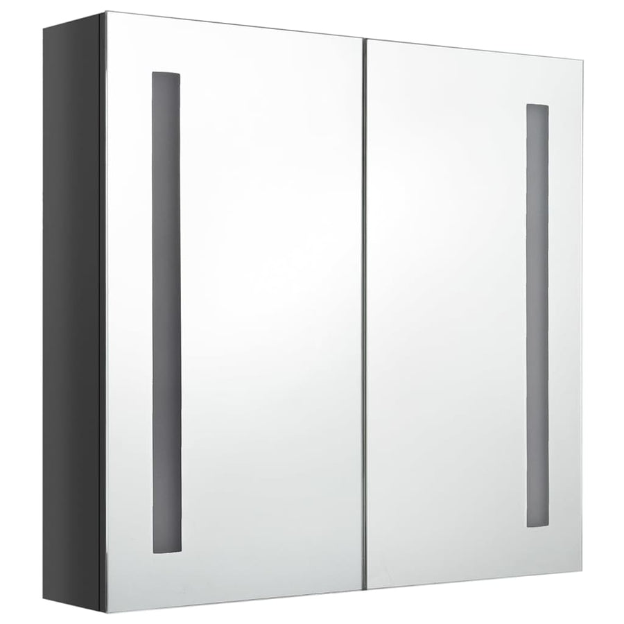 Badkamerkast Met Spiegel En Led 62 x 14 x 60 cm Glanzend grijs