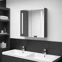 Badkamerkast Met Spiegel En Led 62 x 14 x 60 cm Glanzend grijs