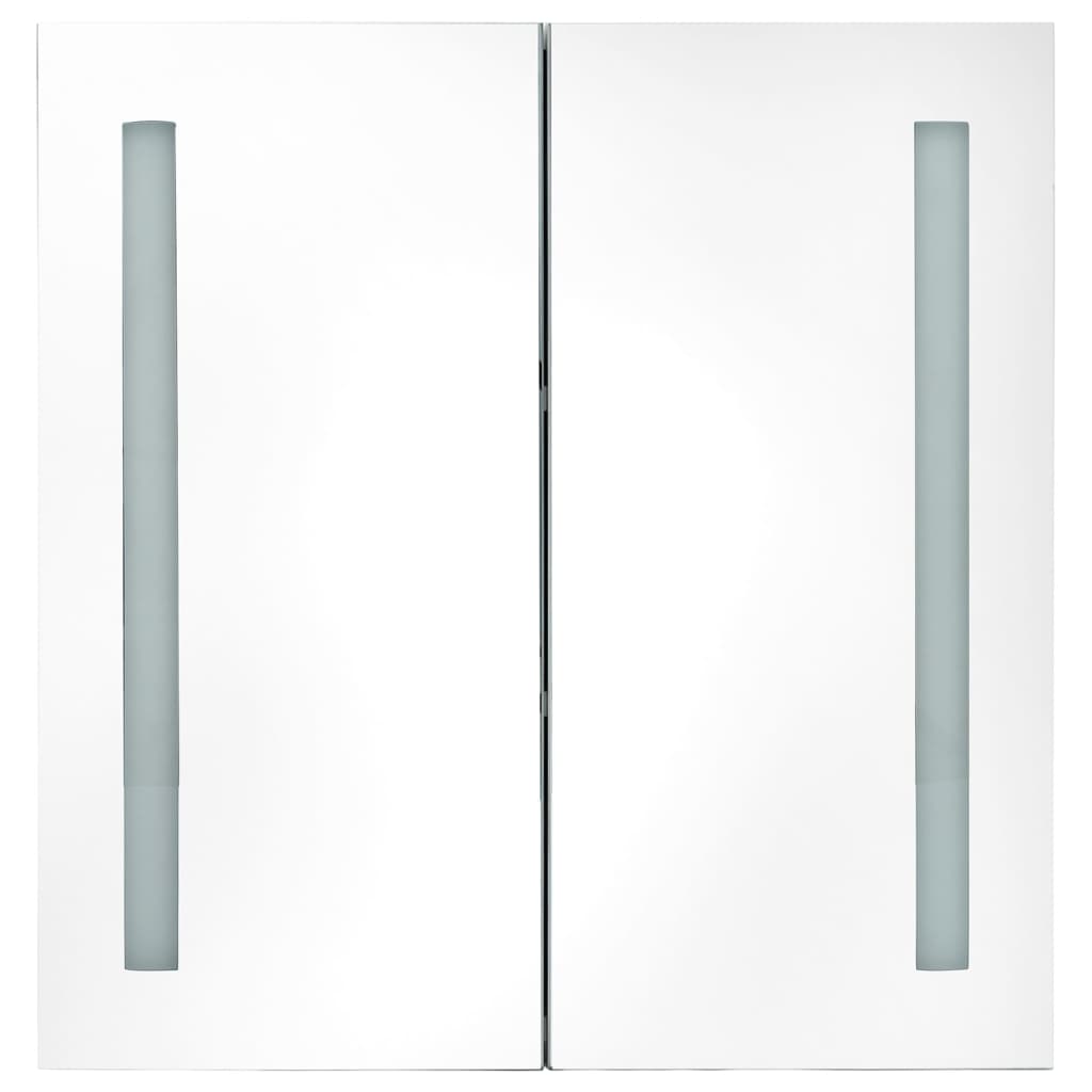 Badkamerkast Met Spiegel En Led Kleurig 62 x 14 x 60 cm Eiken
