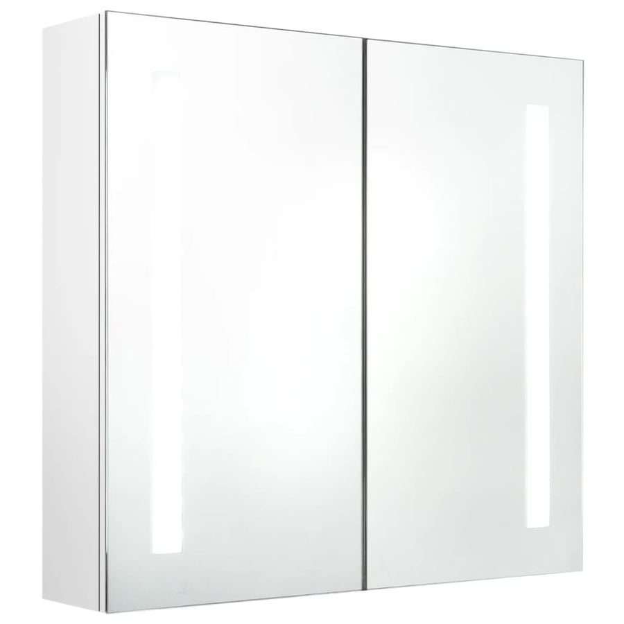 Badkamerkast Met Spiegel En Led 62 x 14 x 60 cm Glanzend wit
