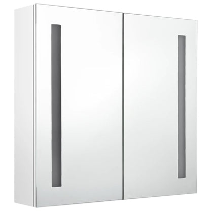 Badkamerkast Met Spiegel En Led 62 x 14 x 60 cm Glanzend wit