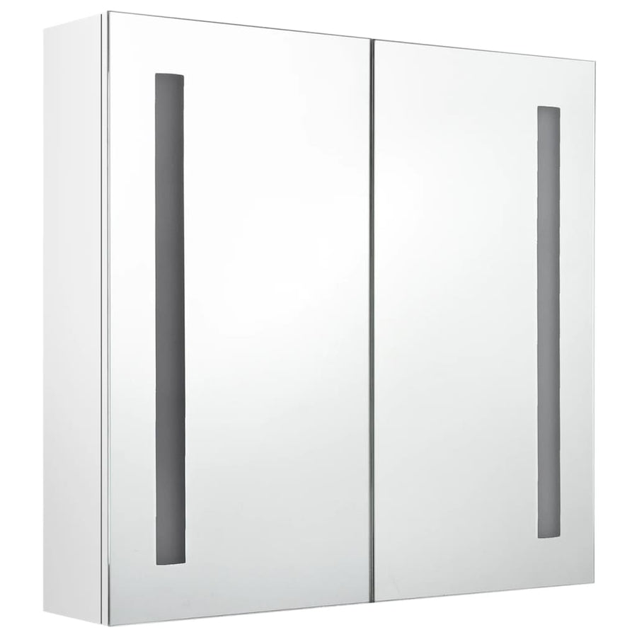 Badkamerkast Met Spiegel En Led 62 x 14 x 60 cm Glanzend wit