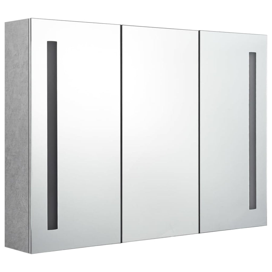 Badkamerkast Met Spiegel En Led 89 x 14 x 62 cm Betongrijs