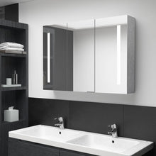 Badkamerkast Met Spiegel En Led 89 x 14 x 62 cm Betongrijs