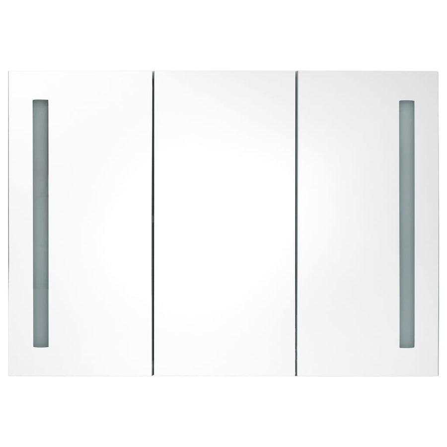 Badkamerkast Met Spiegel En Led 89 x 14 x 62 cm Glanzend zwart