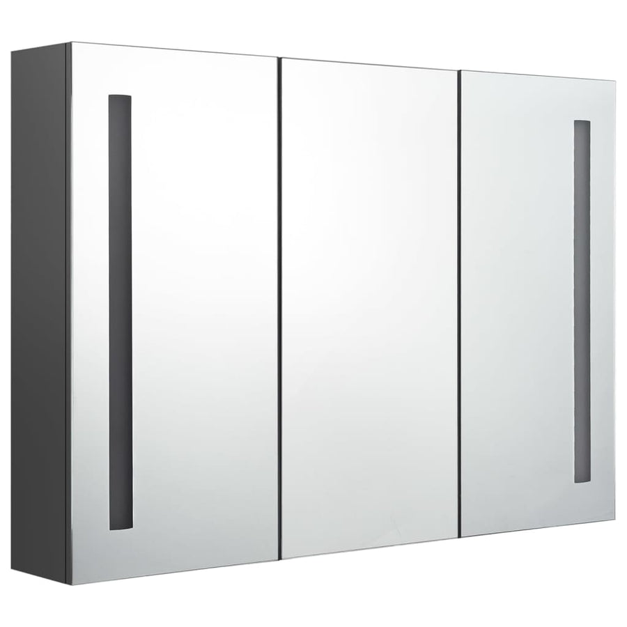 Badkamerkast Met Spiegel En Led 89 x 14 x 62 cm Grijs