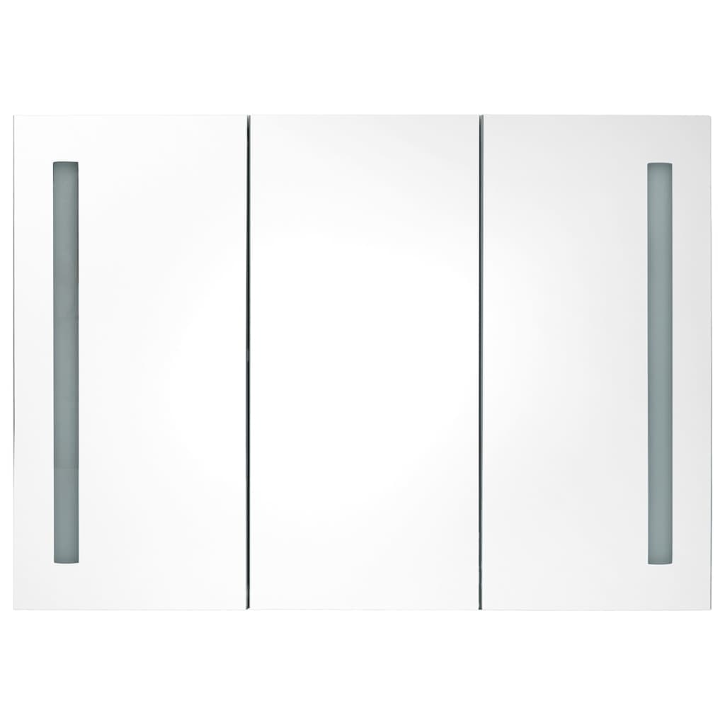 Badkamerkast Met Spiegel En Led 89 x 14 x 62 cm Grijs