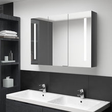Badkamerkast Met Spiegel En Led 89 x 14 x 62 cm Glanzend grijs